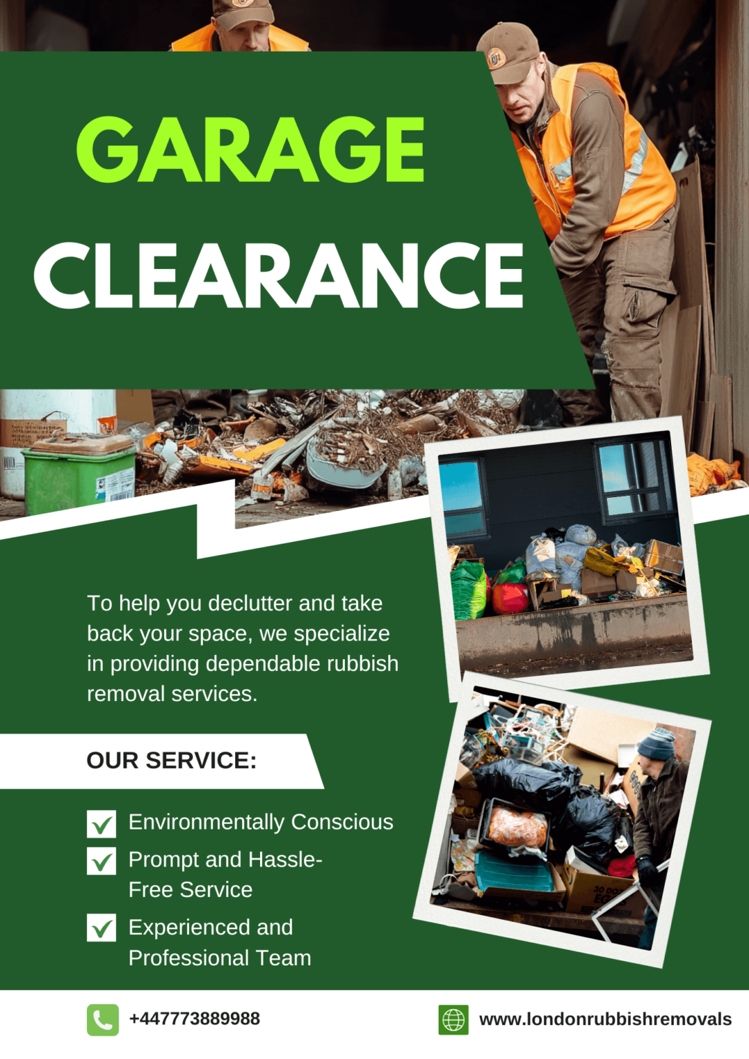 Eco-friendly garage waste removal